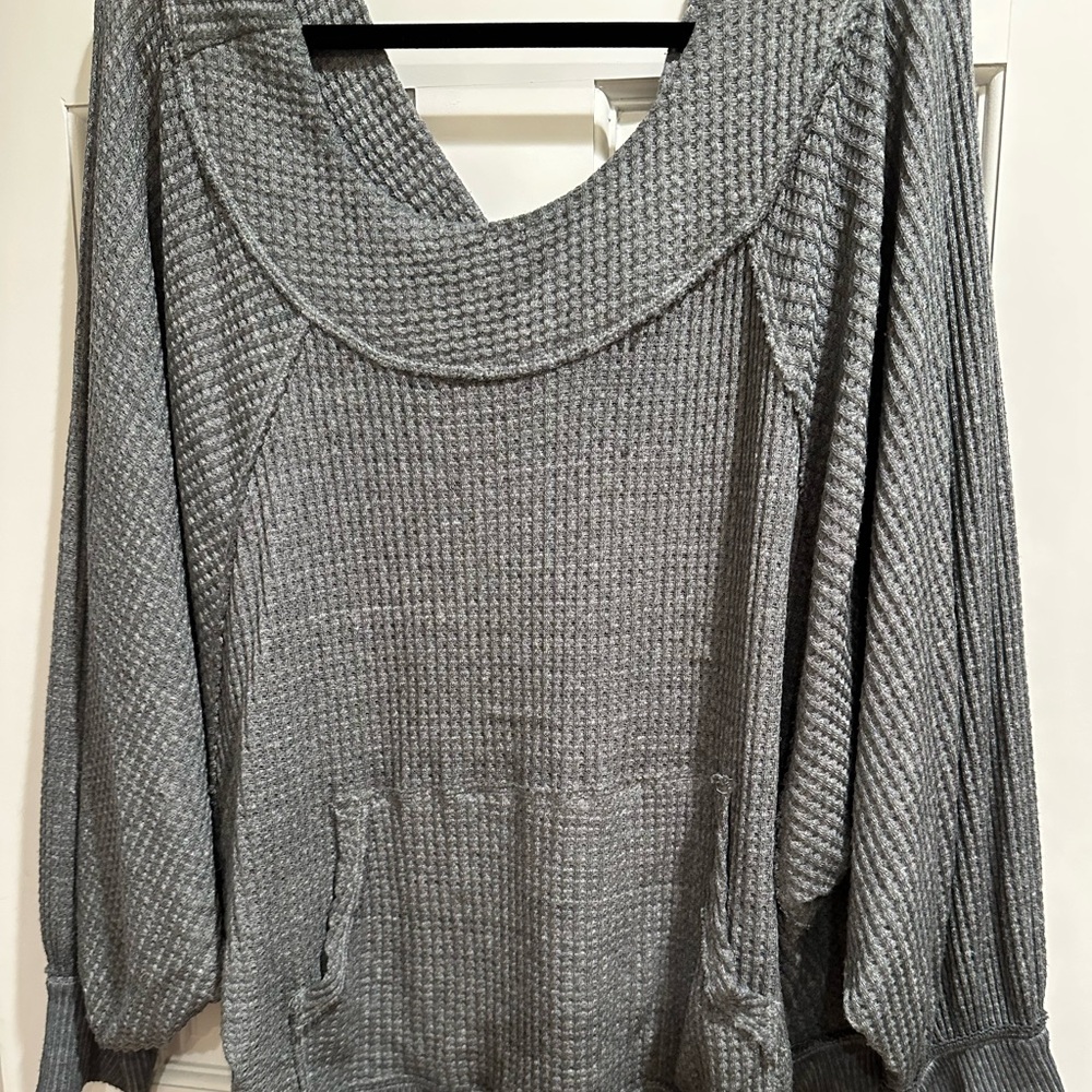 We The Free Green Cowl Neck Sweater